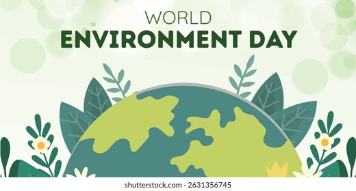 Action for a Greener Planet, Earth Day, Connect with Nature Day, world environment day poster. green plant and globe. abstract vector illustration design.