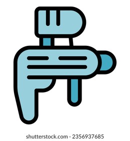 Action gun icon outline vector. Spot ball. Mask target color flat