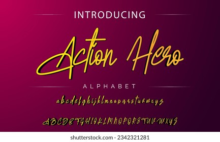 Action Hero Best Alphabet Beautiful Calligraphy Signature Font lettering handwritten