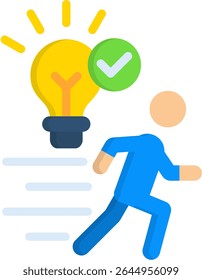 Action Icon Flat Vector Illustration