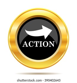 Action icon. Internet button on white background. EPS10 vector.
