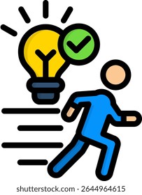 Icono de acción Ilustración vectorial de color lineal