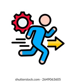 Icono de acción Ilustración vectorial de color lineal