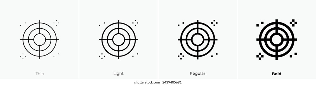 action icon. Thin, Light Regular And Bold style design isolated on white background