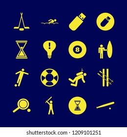 action icon. action vector icons set billiard ball, baseball, swimming and ping pong