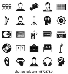 Action icons set. Simple set of 25 action vector icons for web isolated on white background
