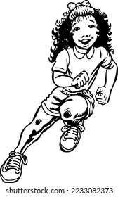Action Kid Running Vector Illustration
