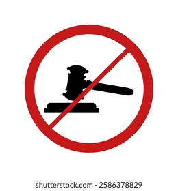 Action law prohibit illustrated in vector