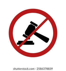Action law prohibit illustrated in vector