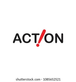 ACTION letter logo design vector