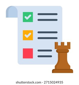 Action List Icon Flat Style Vector Illustration