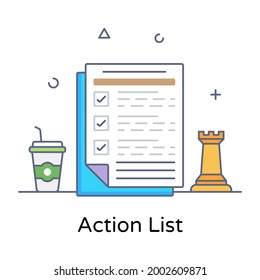 Action list icon in trendy design vector 