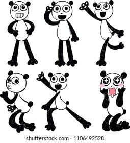 Action little character panda