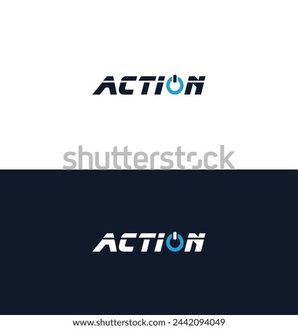 action logo, action lettering typography, 