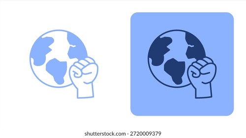 Acción MixtaIlustración de icono de color de dos tonos y fondo contrastante