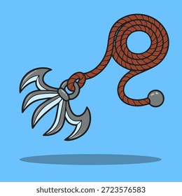 Action Ninja Greifhaken Illustration Vektorsymbol für Kinderzeichnungen Bücher und Aufkleber