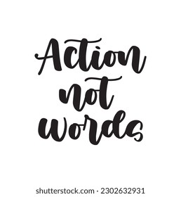 action not words text on white background.