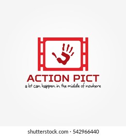 Action Picture Logo Design Template. Creative logo design for movie and television industry