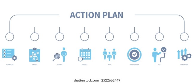 Action plan banner web icon vector illustration concept