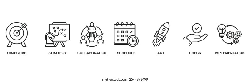 Action plan banner web icon vector illustration concept with icon