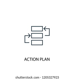 action plan concept line icon. Simple element illustration. action plan  concept outline symbol design. Can be used for web and mobile UI/UX