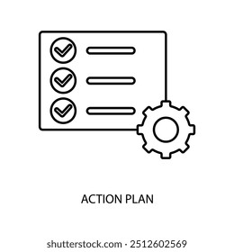 action plan concept line icon. Simple element illustration. action plan concept outline symbol design.