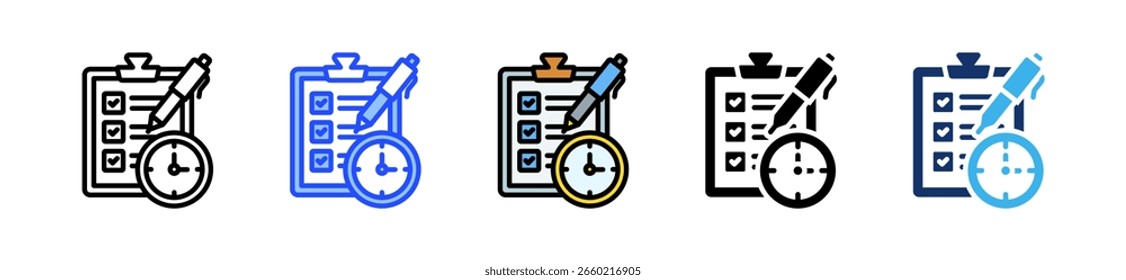 Action Plan Icon Collection With Multiple Styles