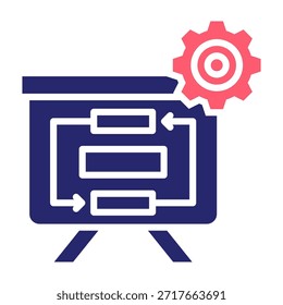 Action Plan Icon Color Fill Style Vector Illustration