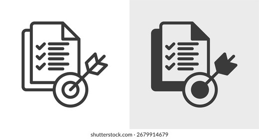 Conjunto de iconos de Plan de acción en Ilustración vectorial de contorno y estilo mixto