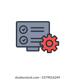 icono del plan de acción. vector.Curso editable.Signo de estilo lineal para uso de diseño web,logotipo.Ilustración de símbolo.