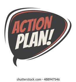action plan retro speech balloon