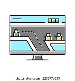 vector de icono de color de juego de vídeo de plataforma de acción. señal de videojuegos de plataforma de acción. ilustración de símbolo aislado