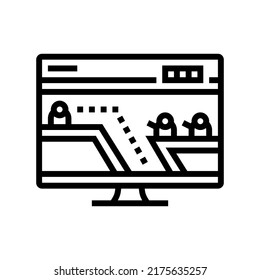 action platform video game line icon vector. action platform video game sign. isolated contour symbol black illustration