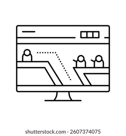 action platform video game line icon vector. action platform video game sign. isolated contour symbol black illustration