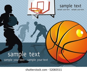 Action Players. Vector illustration sports series. Basketball Team on Abstract Background