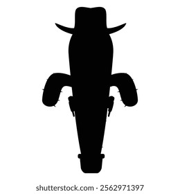 Action Posed Characters with Stylish Green Cactus Faces silhouette