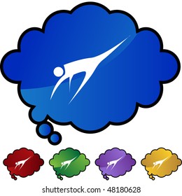 Action posing stick figure isolated web icon on a background.