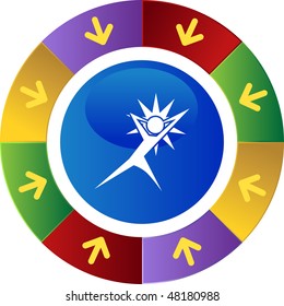 Action posing stick figure isolated web icon on a background.
