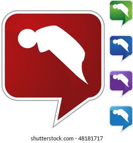 Action posing stick figure isolated web icon on a background.