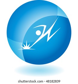 Action posing stick figure isolated web icon on a background.