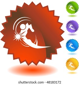 Action posing stick figure isolated web icon on a background.