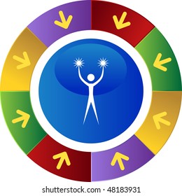 Action posing stick figure isolated web icon on a background.