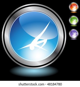 Action posing stick figure isolated web icon on a background.