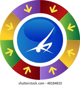 Action posiert Strichfigur einzeln Web-Symbol auf einem Hintergrund.
