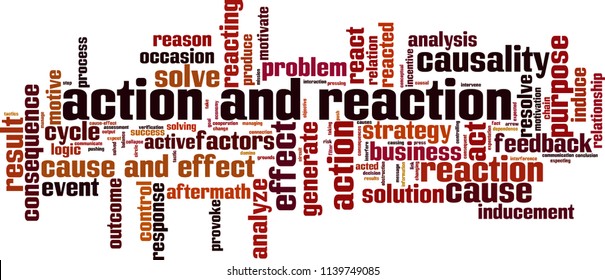 Action and reaction word cloud concept. Vector illustration