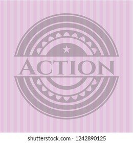 Action realistic pink emblem