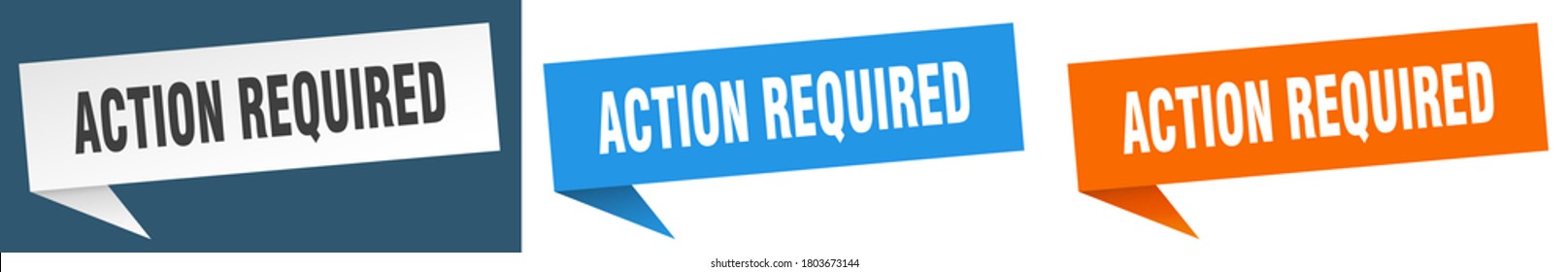 action required banner.  action required sign