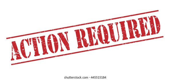 action required vector stamp on white background