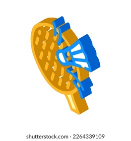 action shuttlecock racket isometric icon vector. action shuttlecock racket sign. isolated symbol illustration