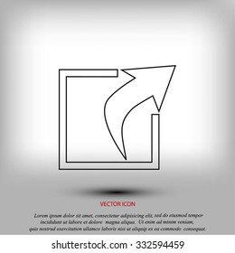 Action sign icon